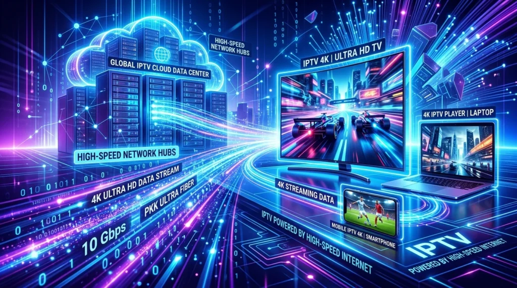 IPTV 4K ultra HD streaming on smart TV