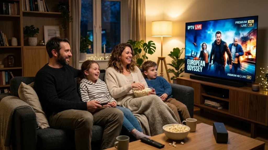 4K live IPTV streaming on smart TV with ultra HD sports and vibrant colors