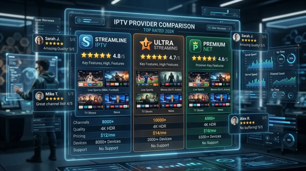 best IPTV providers on smart TV streaming interface